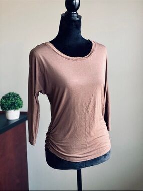 Mocha Ruched-Side Top